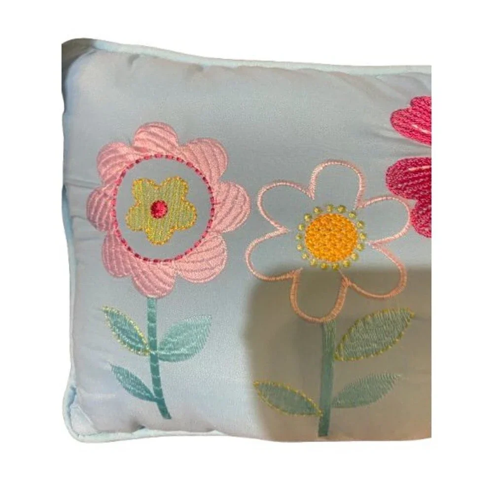 Decorative Pillow Embroidered Floral Accent Throw Pillow Home Decor